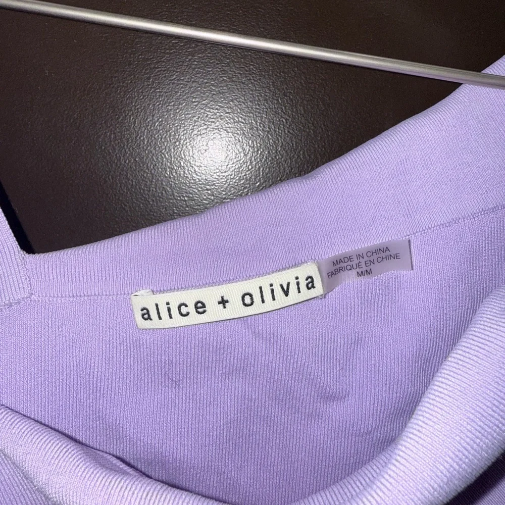 Alice and Olivia Asymmetrical Top | Arletta | purple / lavender - Picture 3 of 4